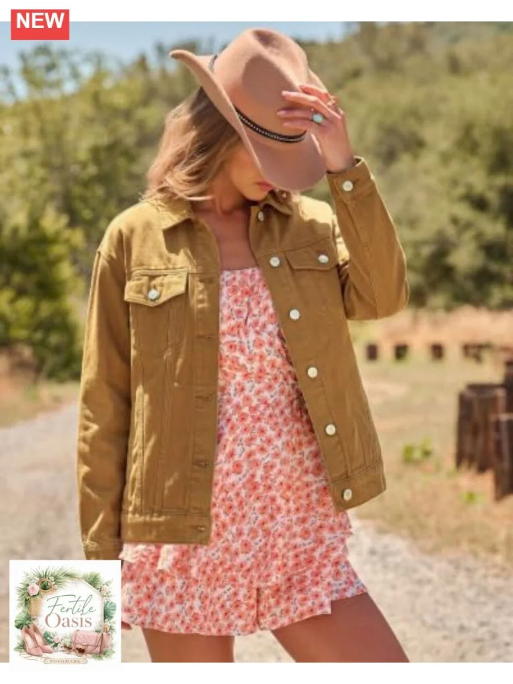 Oversized Women's Denim Jacket - Long Sleeve Button Down Trucker Jacket